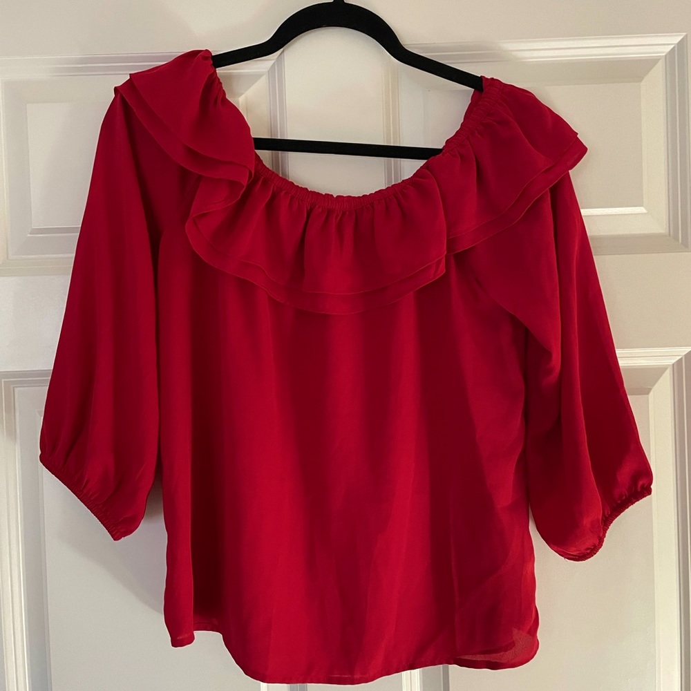 JCREW Mercanti red shirt